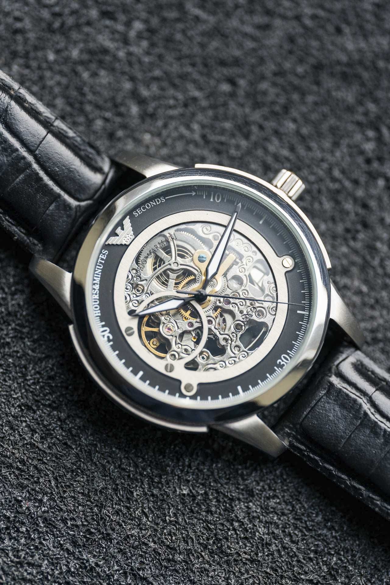 Zegarek mechaniczny, automat skeleton Emporio Armani AR4625