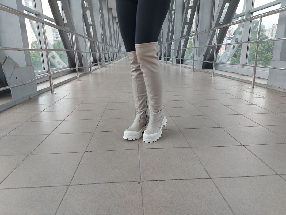 ТОП!!! 39р ДЕМІ натуральна шкіра жіночі ботфорди