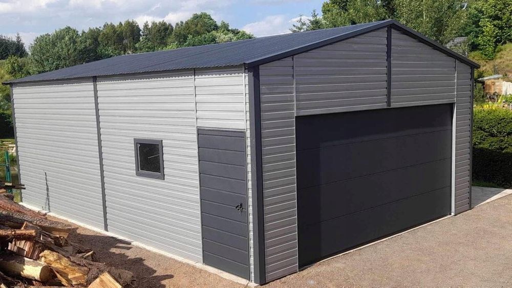 Hala blaszana wiata magazyn 6x8,5 nowoczesne garaże