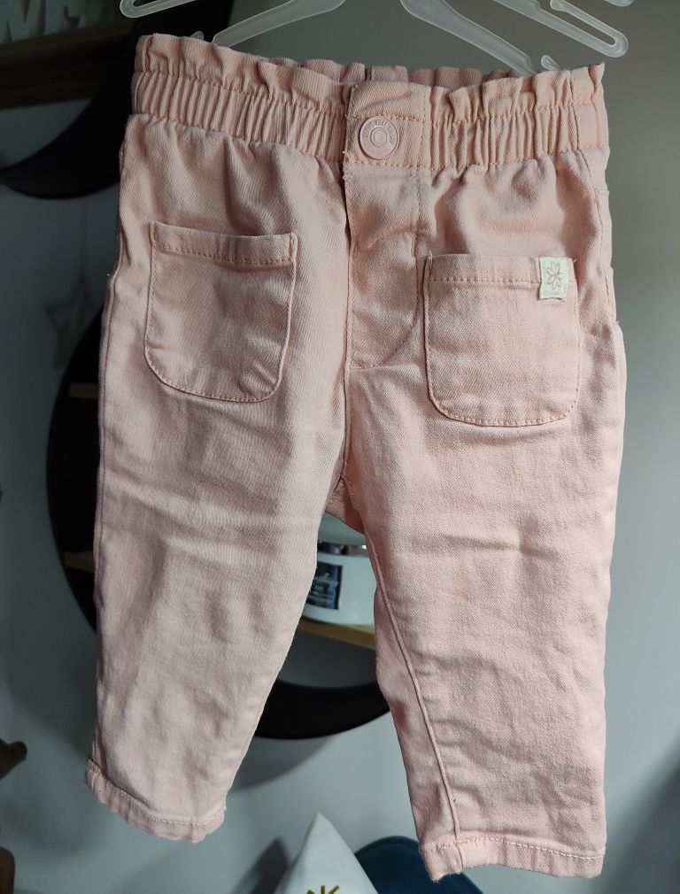 Spodnie niemowlęce pudrowy róż sinsay 68