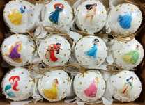 Bombki choinkowe śnieżki 80mm 8cm 12szt księżniczki Disney