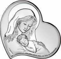 Obrazek srebrny Matka Boża z Jezusem