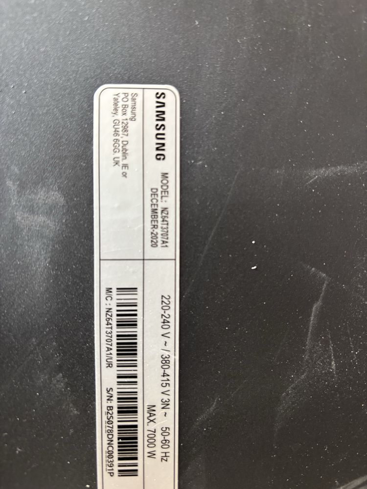 Płyta indukcyjna Samsung uszkodzone szklo