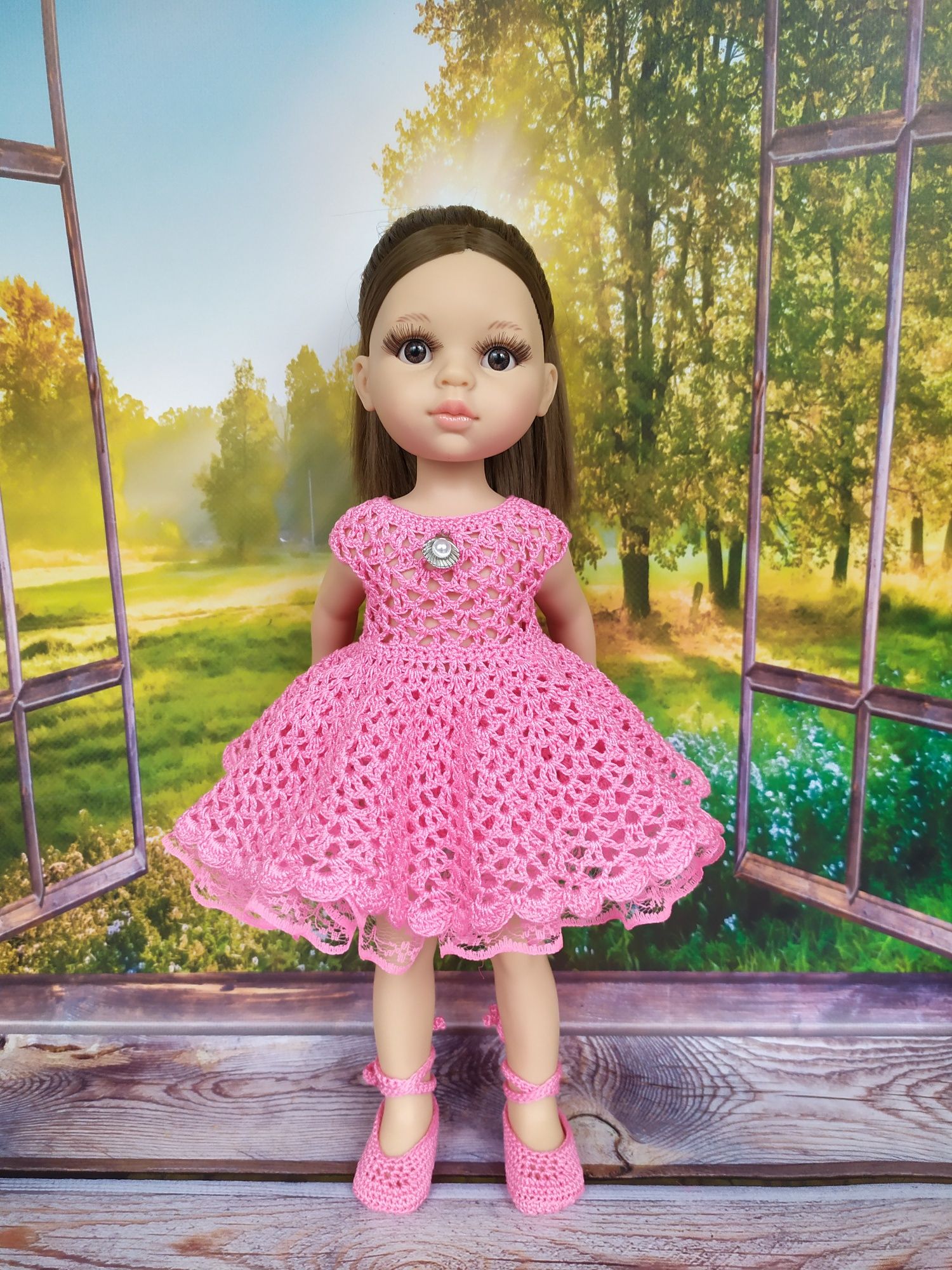 Рожева сукня для лялечки Паола Рейна Paola Reina, Антоніо Хуан. Одяг