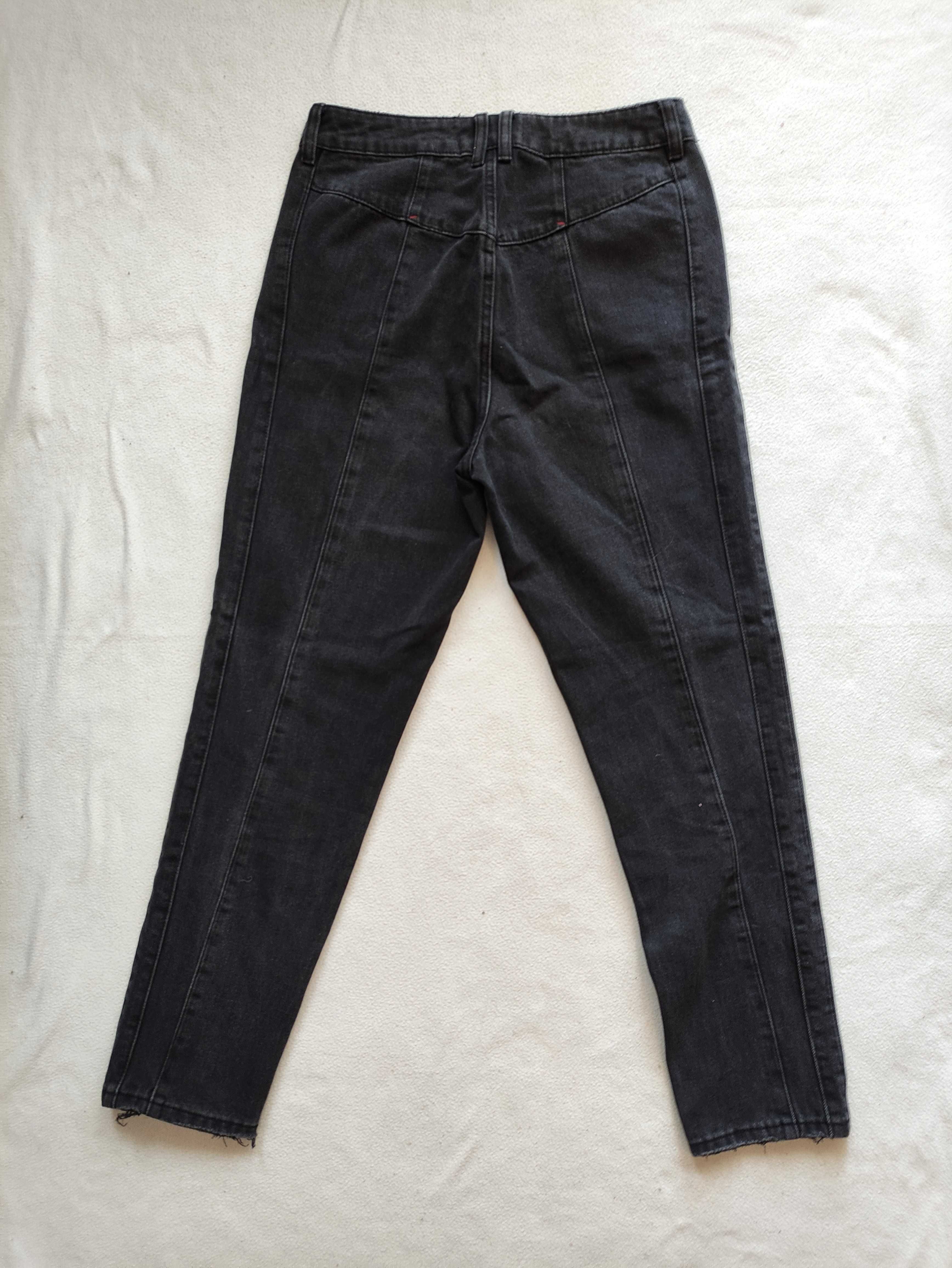 Ciemnoszare grafitowe boyfriend/mom jeans r.38 Reserved