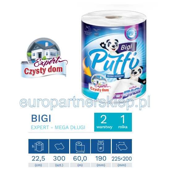 Ręcznik papierowy Puffi BIGI Maxi 10 opak. a'1 | 60m | 2wa | celuloza*