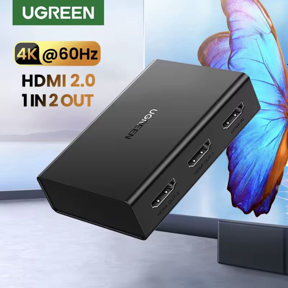 HDMI розгалужувач Ugreen HDMI Splitter 1x2 HDCP 2.2 HDR10,10+ 4K/60FPS
