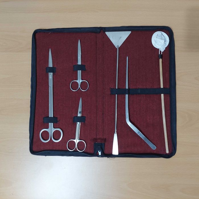 Tesouras poda plantas de aquário com estojo (Case) pinça espátula rede