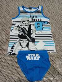 Nowy komplet bielizna podkoszulka majtki Star Wars dla chłopca 128/134