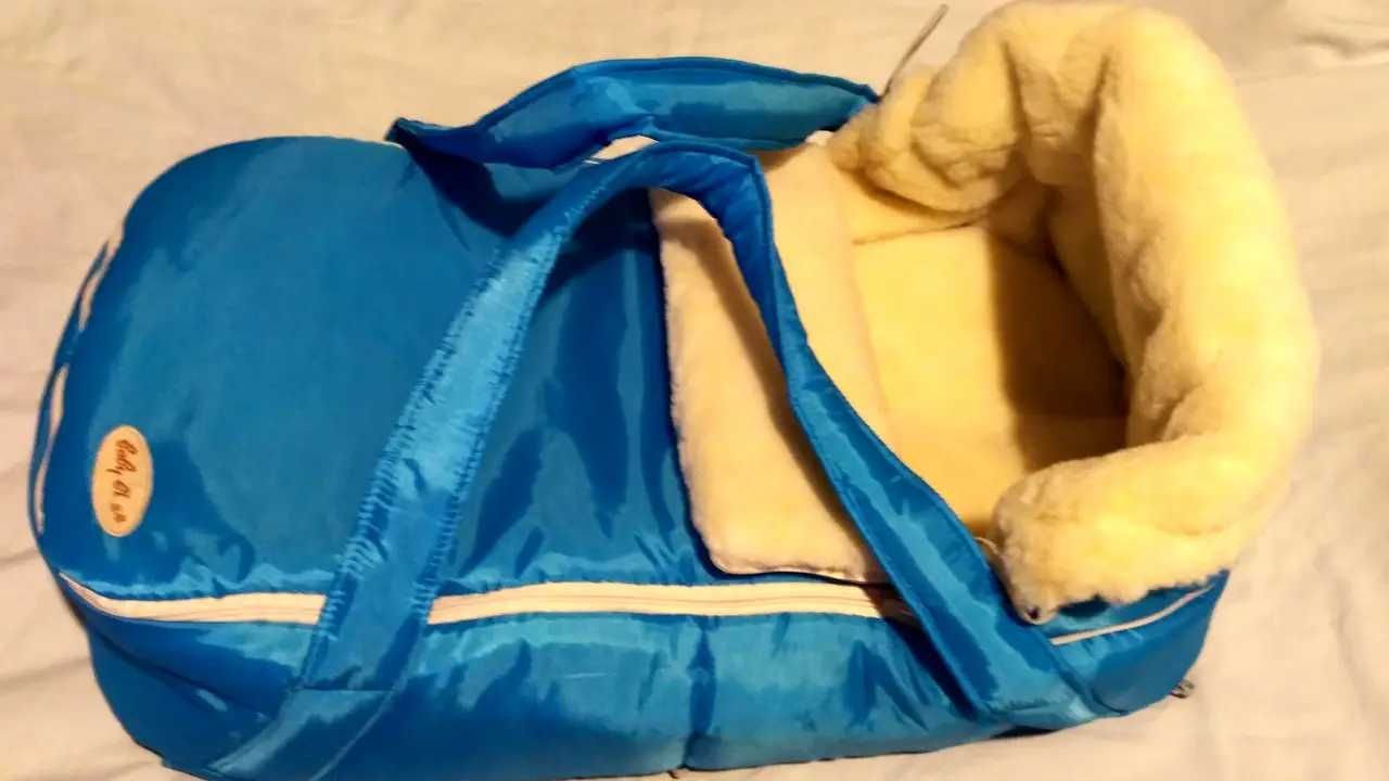 Переносна сумка-конверт для дітей на хутрі