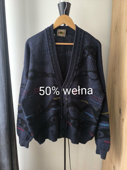 Sweter z wełną unisex vintage Made in Italy L/XL