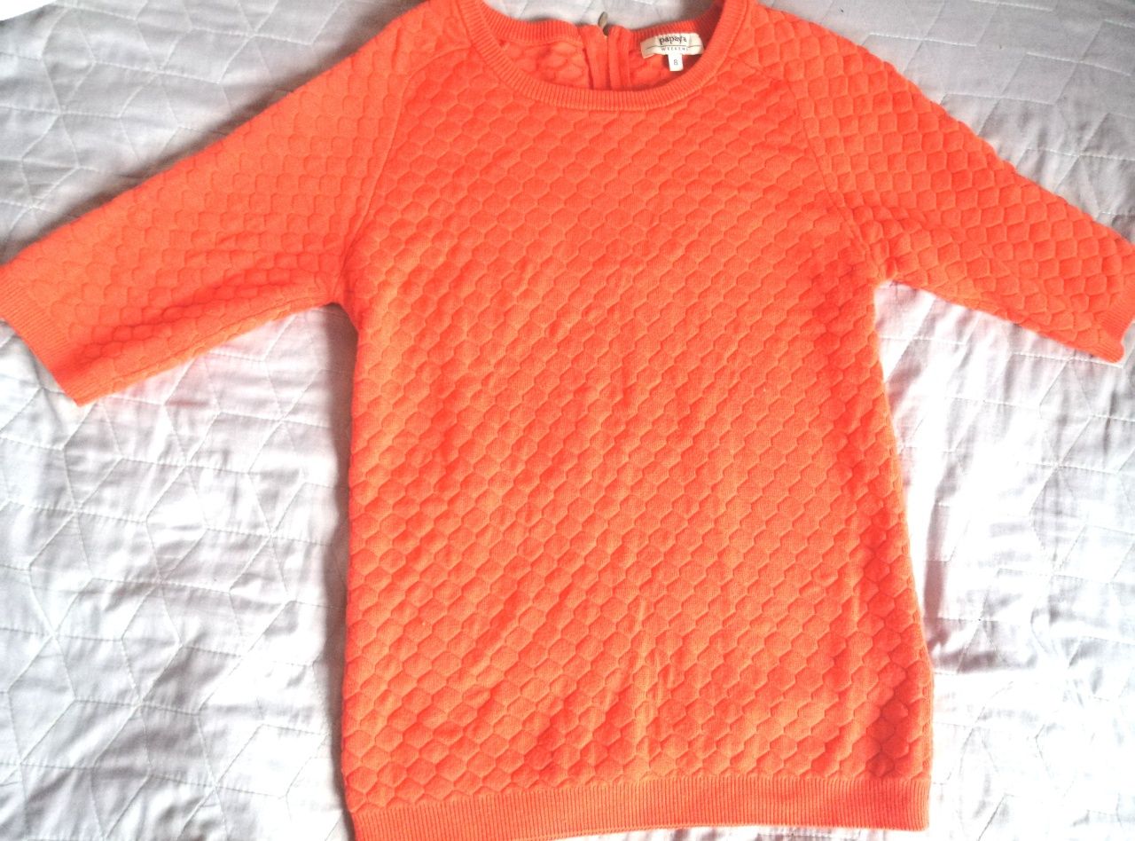 Papaya sweter S pomarańczowy