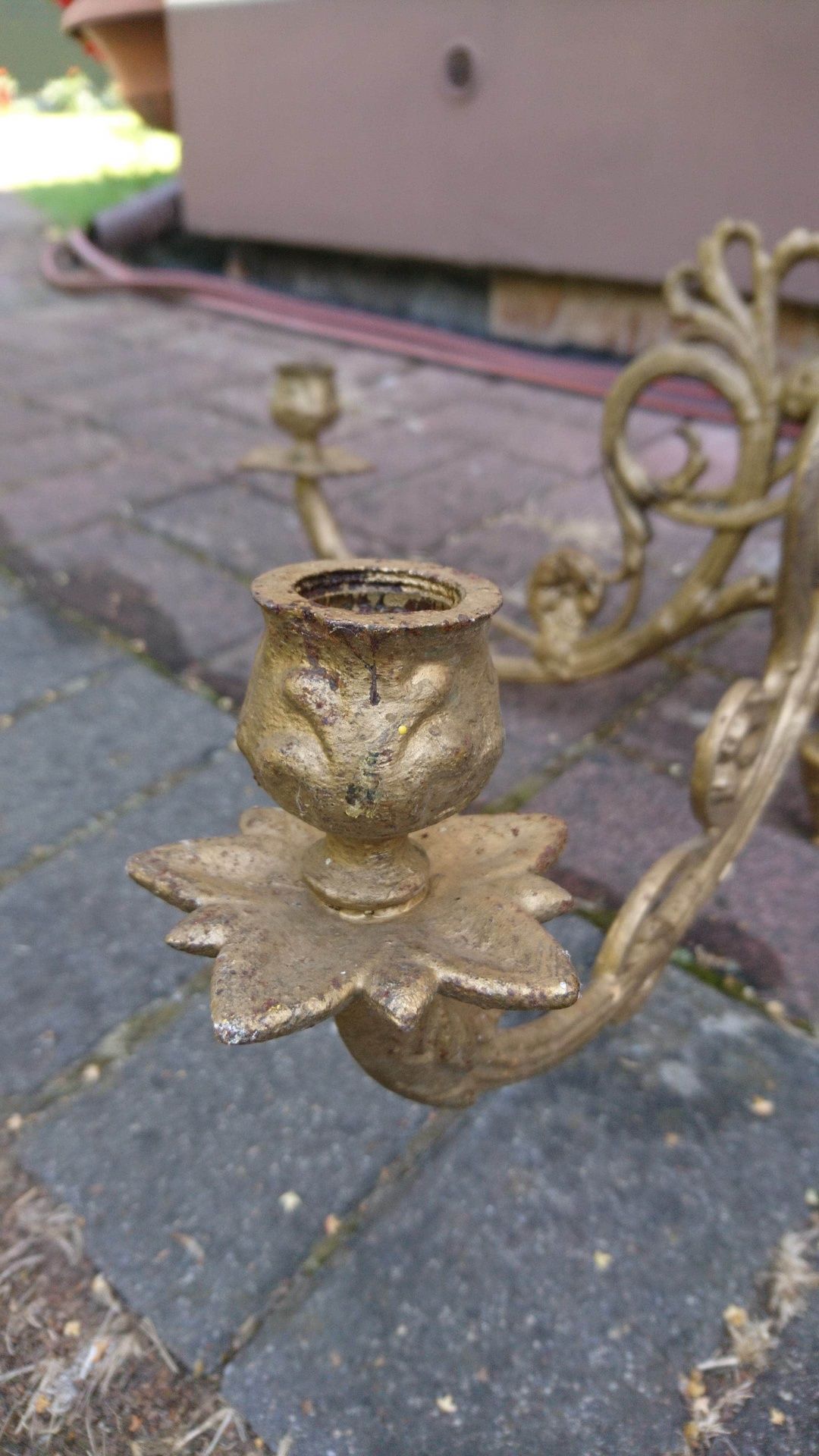 Kandelabr zabytkowy oryginalny lampa na świeczki antyk starodawna