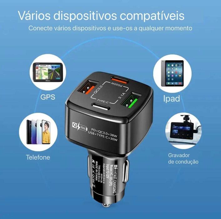 Carregador de isqueiro USB Para Carro