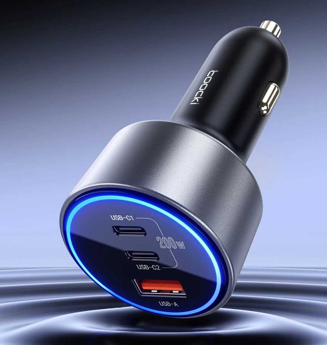 Автомобильное зарядное устройство Toocki SD-033-9 2C+1A 200W PD