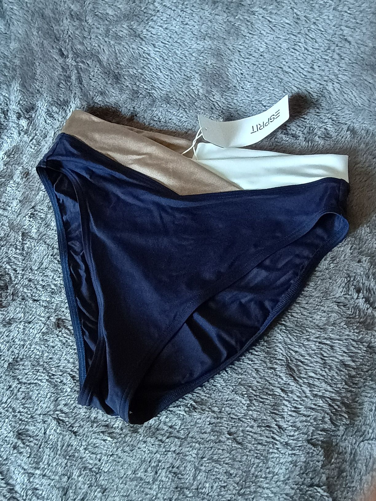 Dół od bikini Granatowe z wyższym stanem