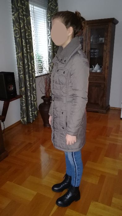 Płaszcz zimowy puchowy 36 S pasek