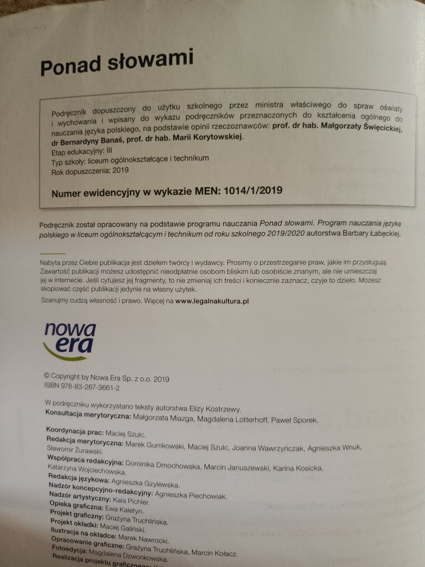 Ponad słowami klasa 1 cz 1