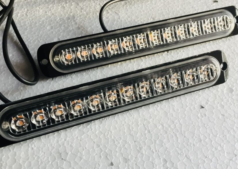 2 x 12W stroboskop slim 19cm lampy błyskowe LED 12-24V sterownik