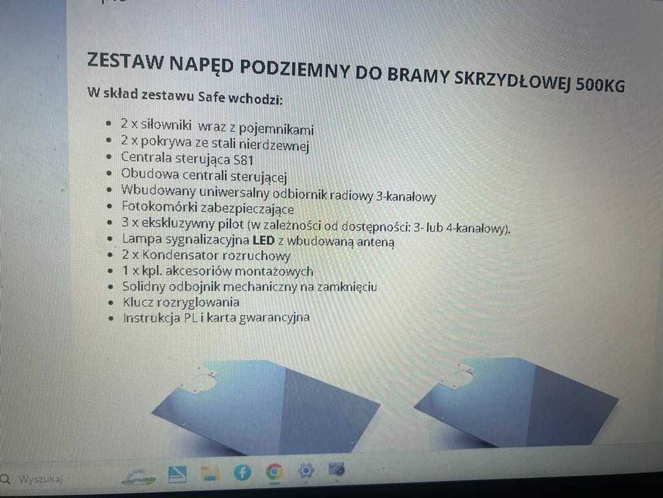 Napęd podziemny do bramy skrzydłowej