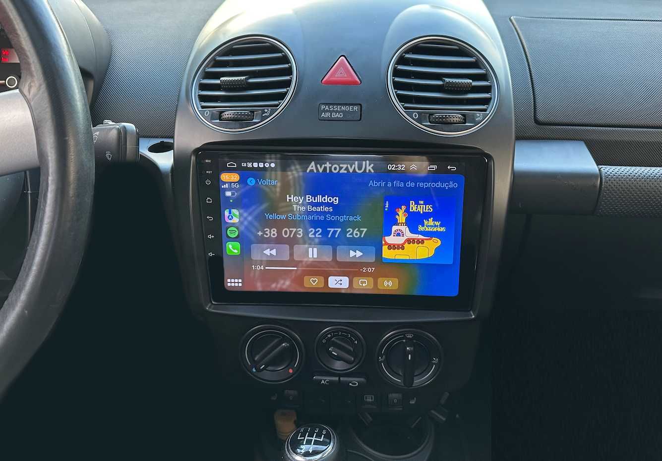 Магнитола NEW BEETLE Volkswagen VW GPS Жук ТВ 2 дин CarPlay Android 14
