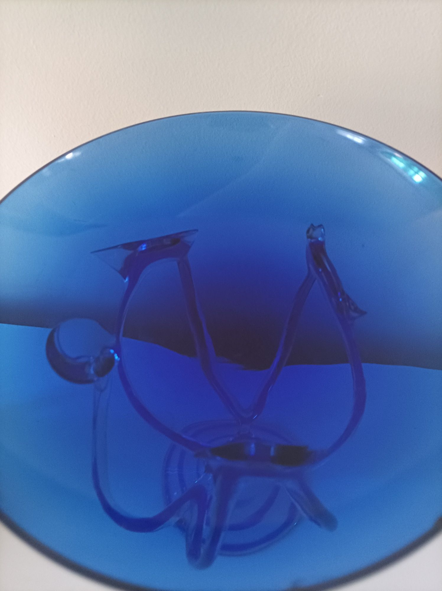 Szkło kobaltowe patera osmiorniczka