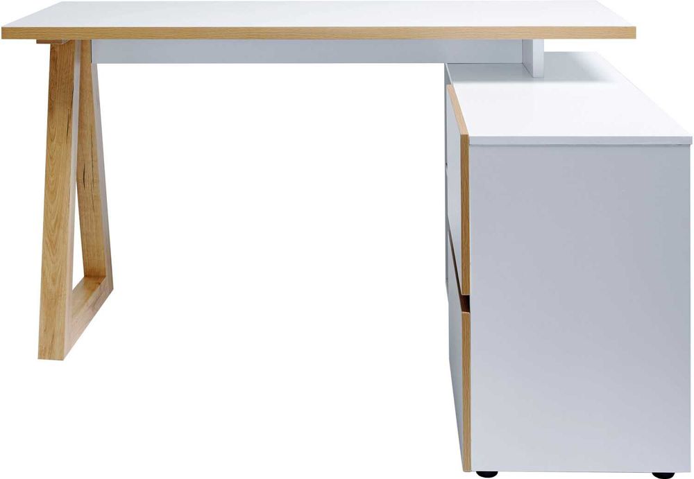 Biurko narożne Jahnke 140 x 110 x 76 cm białe Club C 145 E