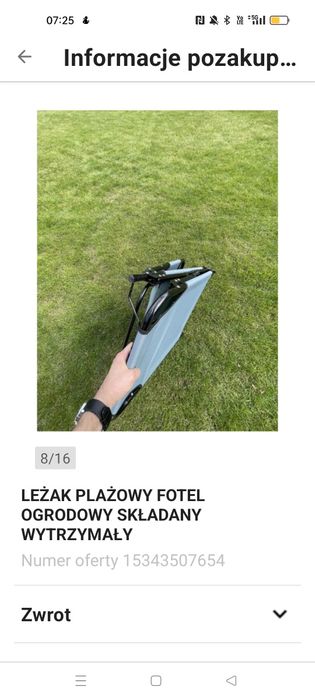 Leżak fotel do ogrodu na balkon plazowy