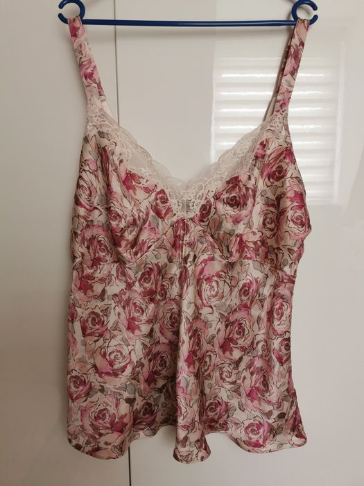 Jedwabny top jedwabna bluzka 46