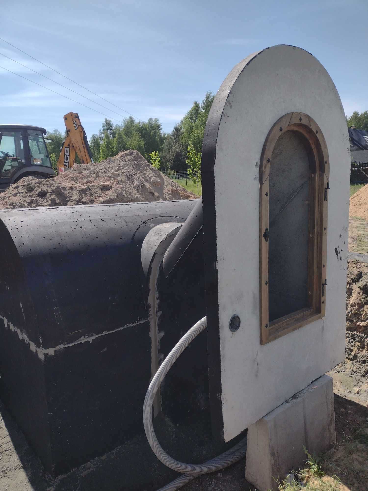 Piwnica betonowa 450 ziemianka ogrodowa B30W8 drzwi schody wentylacja