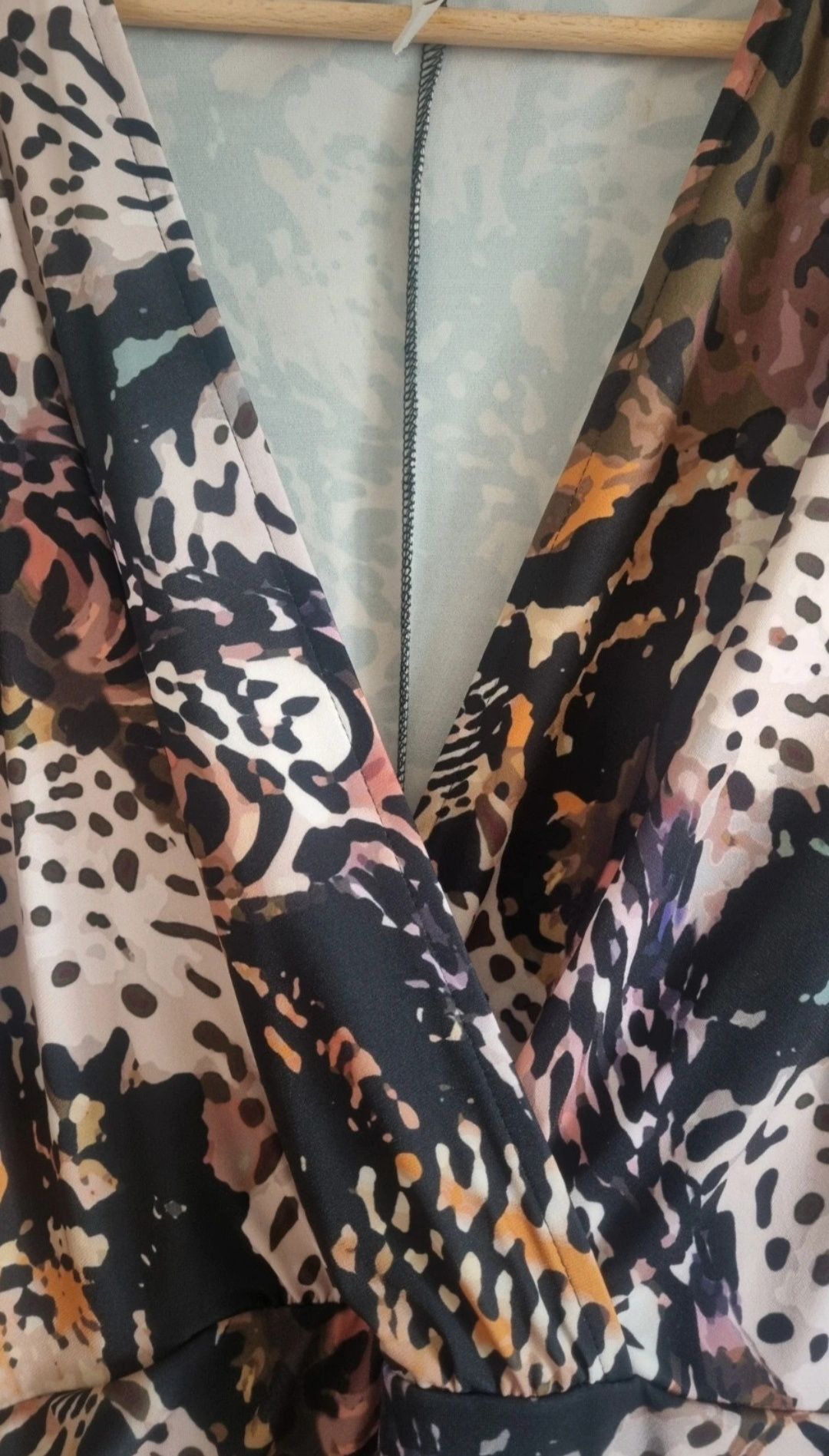 Długa sukienka zwierzęcy print panterka Bodyflirt r. 44 wesele chrzest