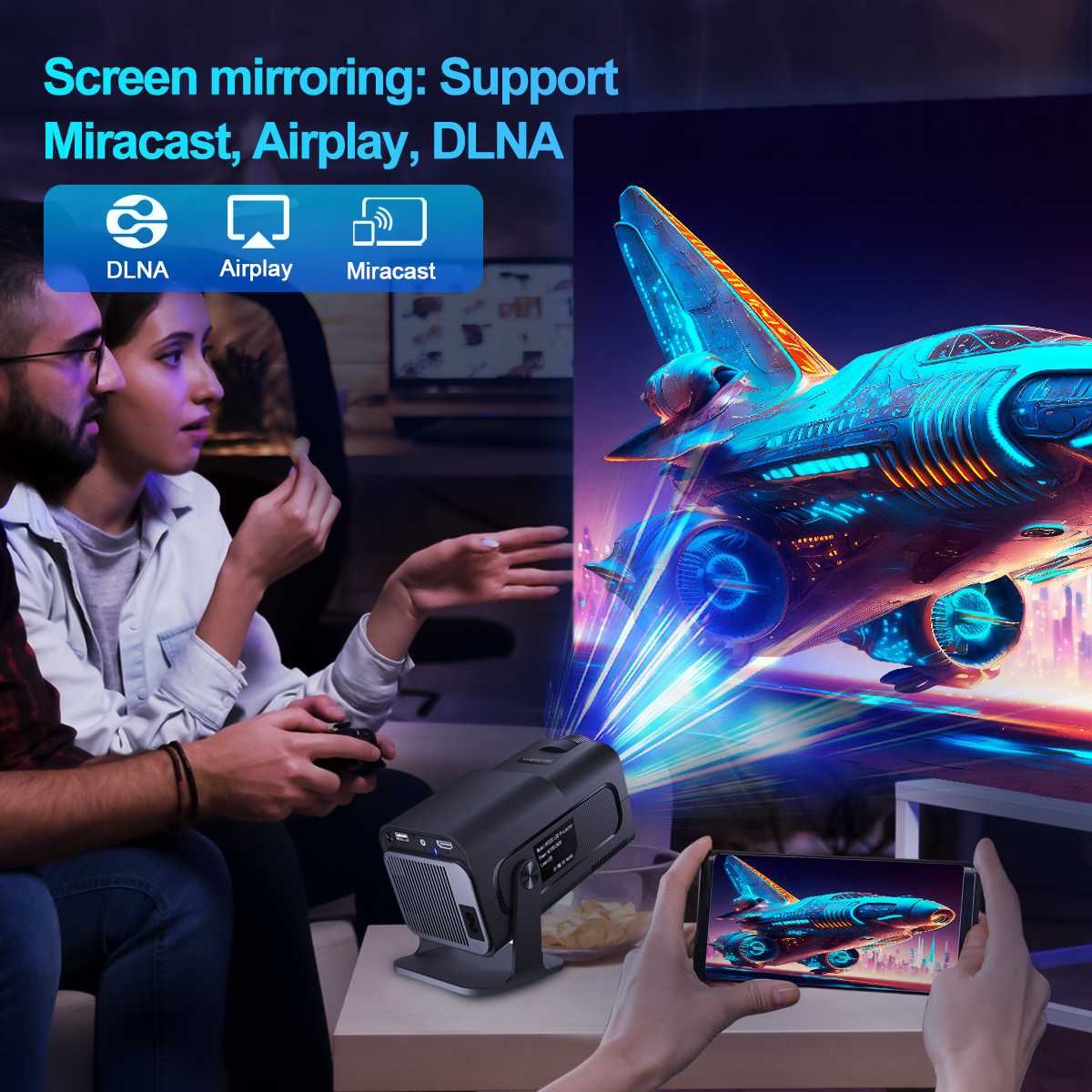 Projektor rzutnik 4K ANDROID WIFI FULL HD Magcubic HY320 czarny