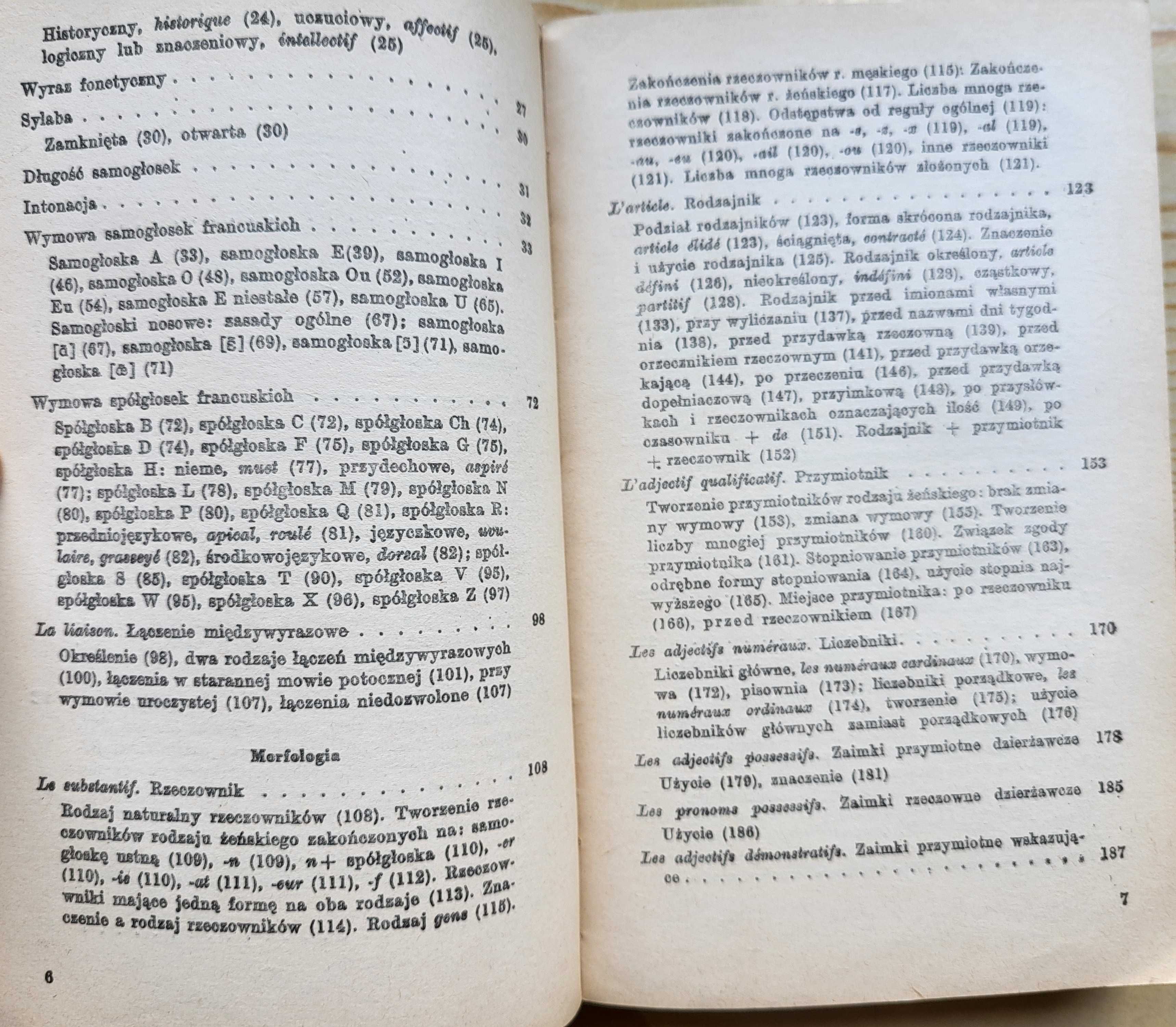 Henryk Łebek "Zarys gramatyki francuskiej" - stan B. DOBRY - TANIO!