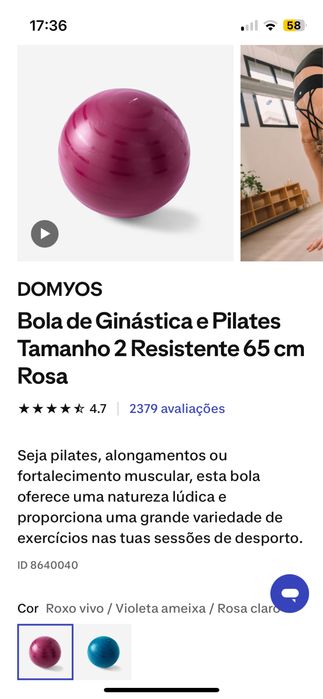 Bola de pilates domyos com bomba de enchimento