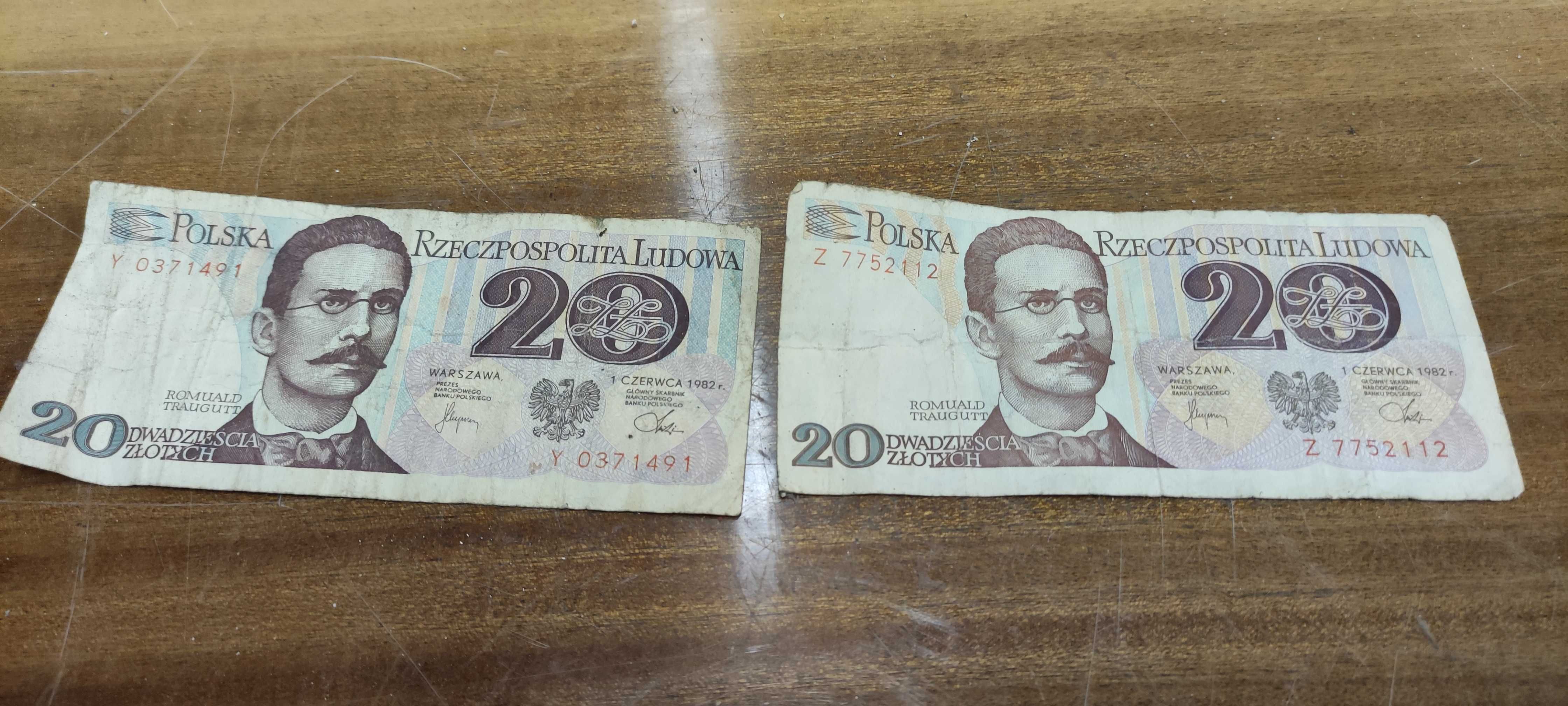 banknoty kolekcjonerskie PRL zestaw 20 złotych