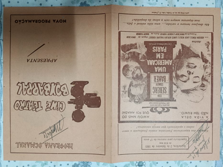 4 Panfletos/cartazes (Cine-Teatro Bombarral) anos 60