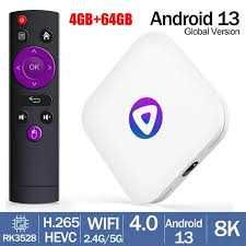 Smart TV Box 4G + 64GB H96 Max Android 13