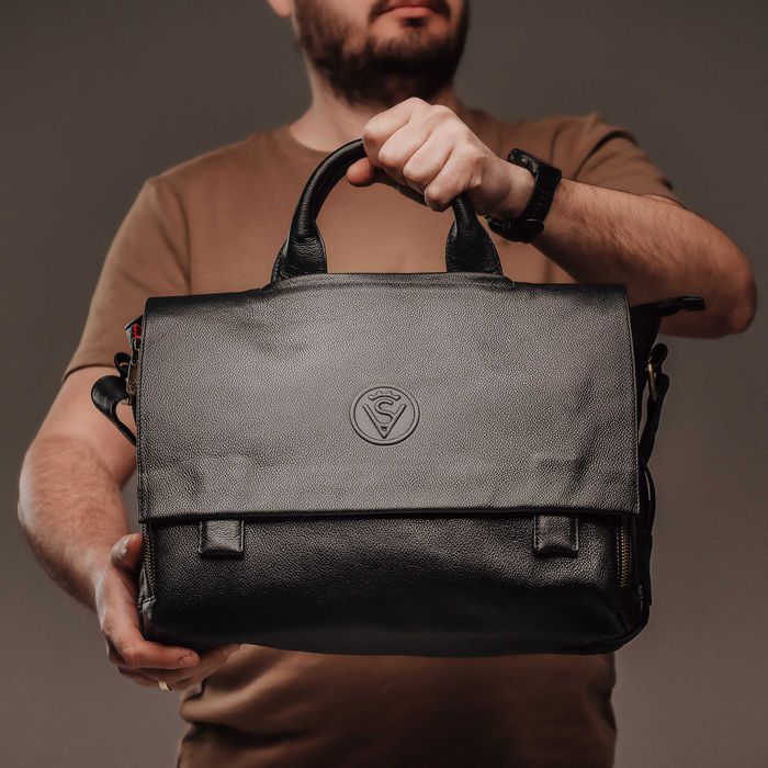 Мужской кожаный портфель / Портфель шкіряний класичний VS154