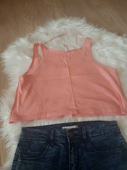 Letni przewiewny crop top XS S 34 36 New Yorker