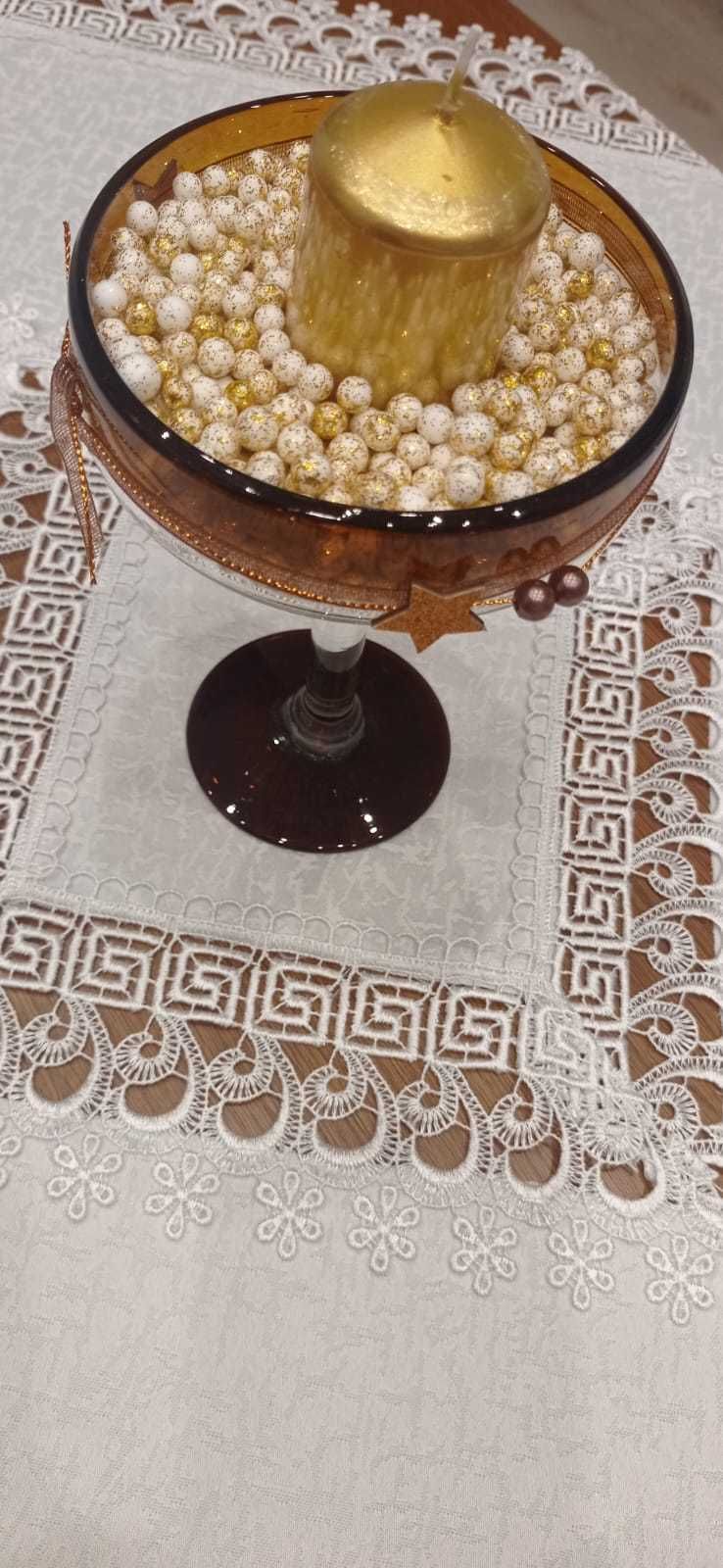 Stroik w kolorowym szkle, wazon na nóżce, brązowy wazonik