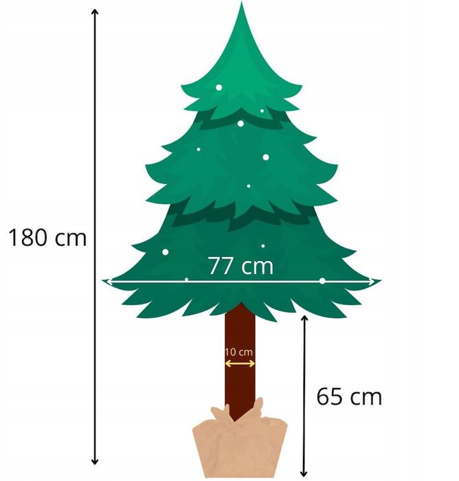 CHOINKA SZTUCZNA NA PNIU gęsta ośnieżona 180 cm diamentowa