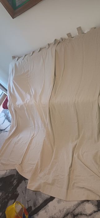 jasne zasłony na szelkach IKEA wys. 230 cm szer. 140 cm