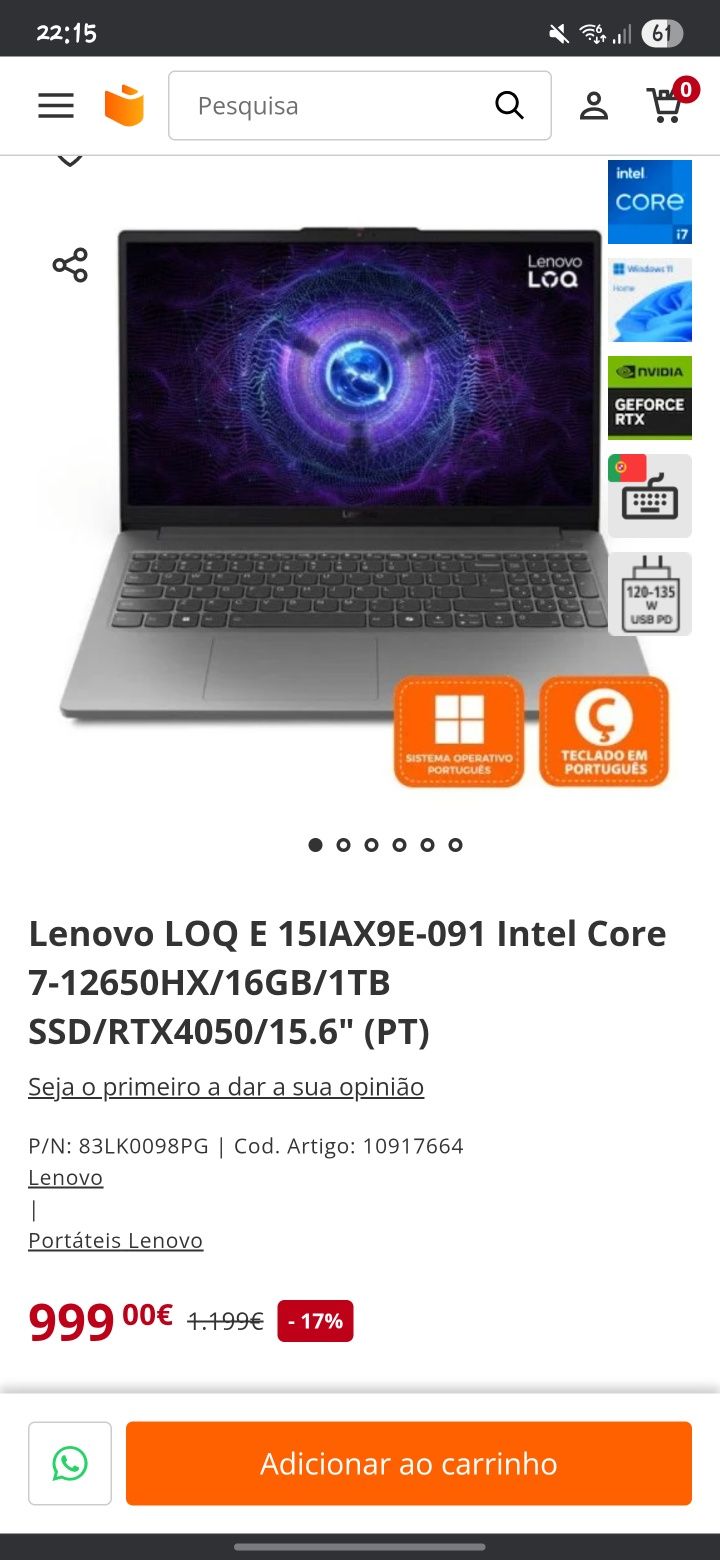 Lenovo LOQ I7-12650HX