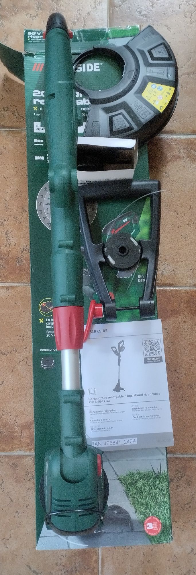 Aparador de relva Parkside a bateria 20v