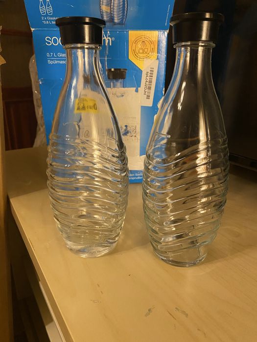 Butelki szklane SodaStream 0,7L z zakrętkami (zestaw 2 szt.)