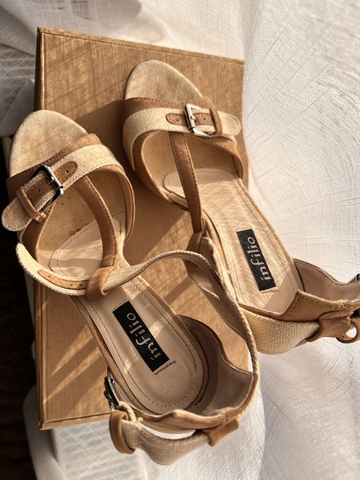 Szpilki sandały beż 38 stan idealny
