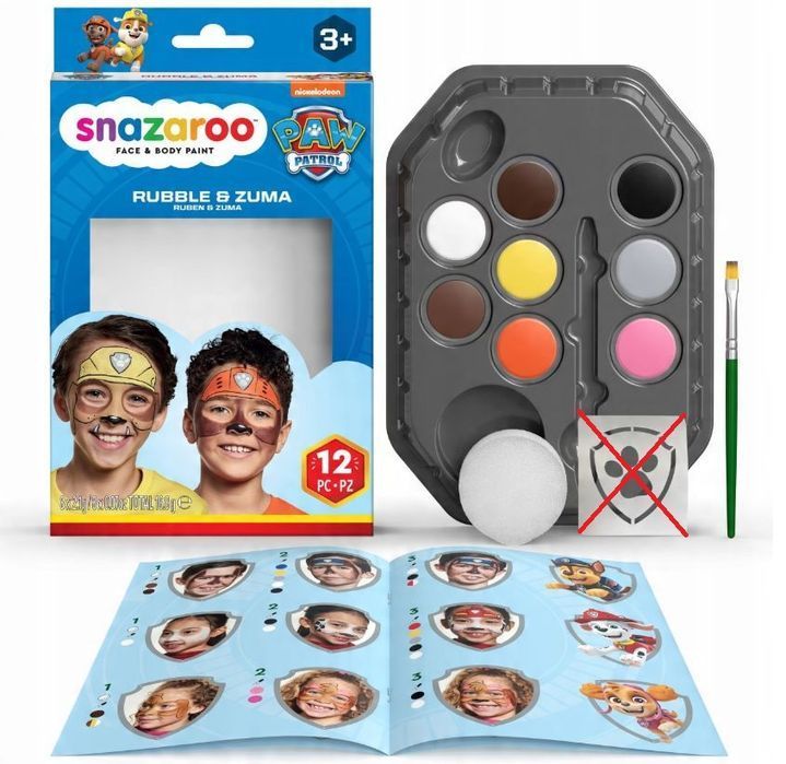 Zestaw Do Malowania Twarzy Psi Patrol Rubble I Zuma Snazaroo