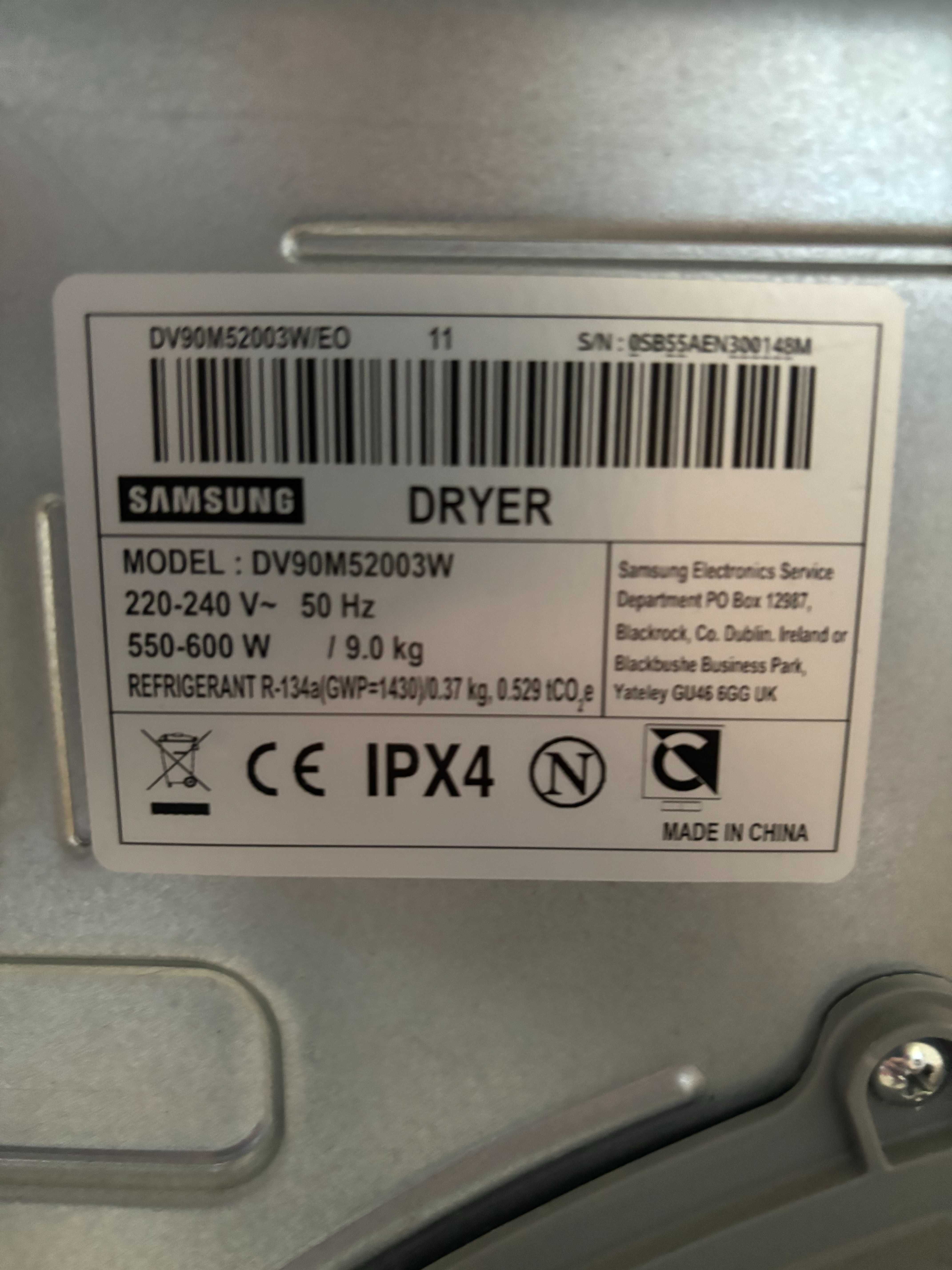 Bęben do suszarki Samsung Model DV90M52003W z łożyskiem