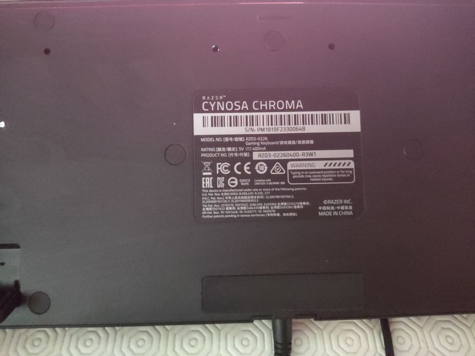 Teclado RAZER Cynosa Chroma, individual light Keys.