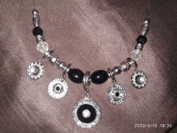 Винтажное колье, ожерелье, украшение, металл, покрытие эмаль